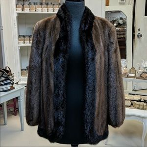 Chocolate and light brown mink waist length